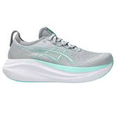 Women's - ASICS Gel Nimbus 27 - Piedmont Grey/Illuminate Mint
