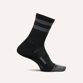 Feetures -  Elite Light Cushion Mini Crew - Black High Top Stripe