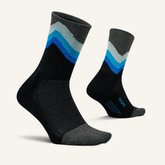 Feetures -   Elite Light Cushion Mini Crew - Black Swell
