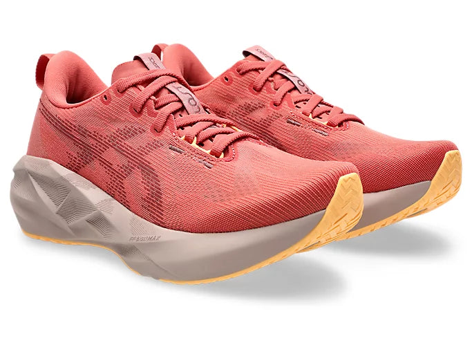 Women's - ASICS Novablast 5 - Dark Pink Clay/Rubble Red