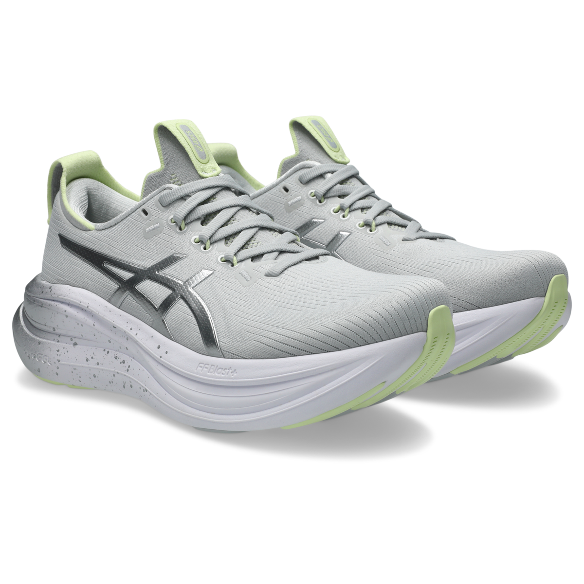 ASICS Women's Gel-Nimbus 28 Platinum Platinum/Glow Green