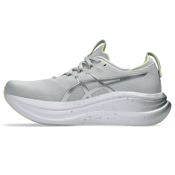 ASICS Women's Gel-Nimbus 28 Platinum Platinum/Glow Green