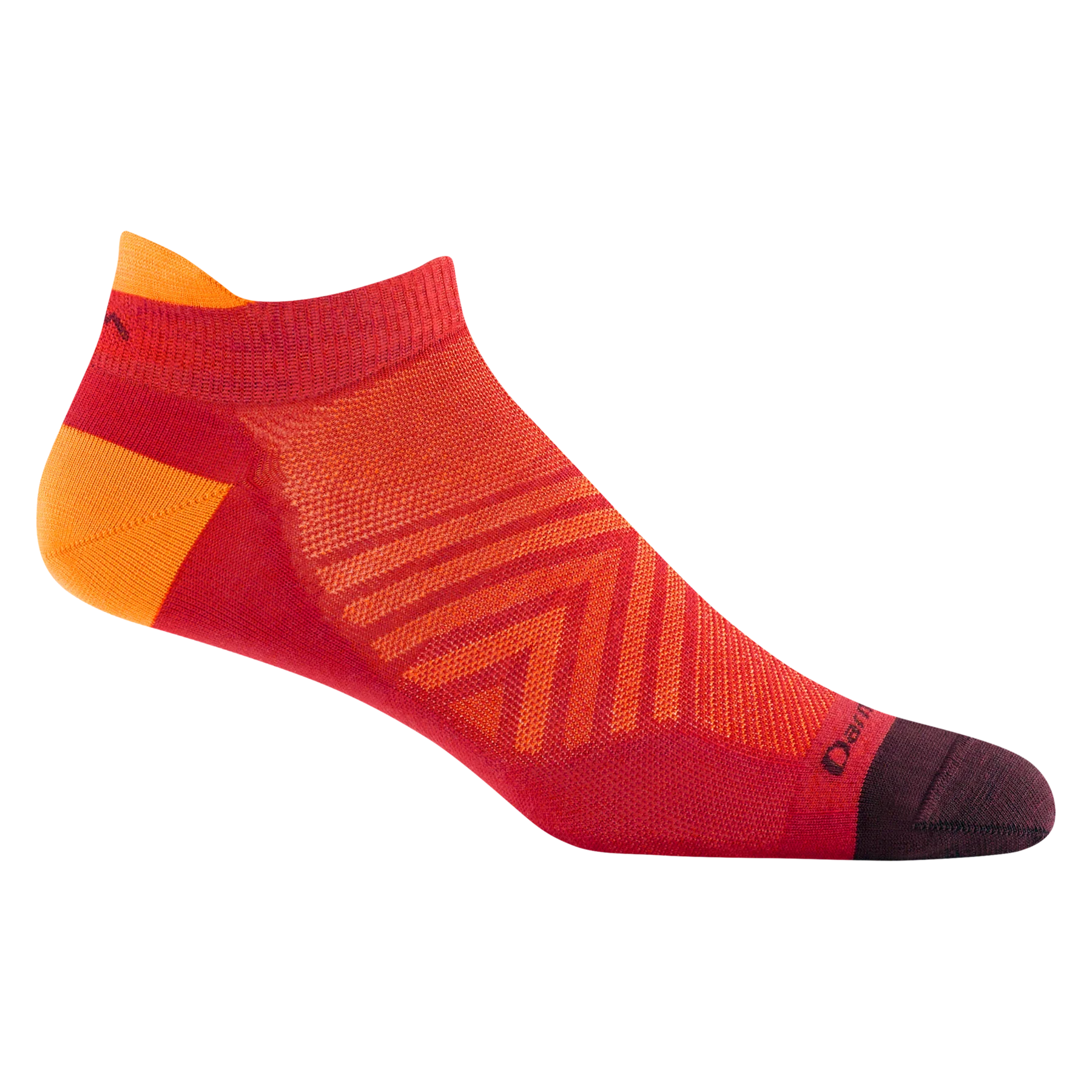 DT Run No Show Tab No Cushion Ultra-Lightweight Running Sock Style #1033 - Race Red