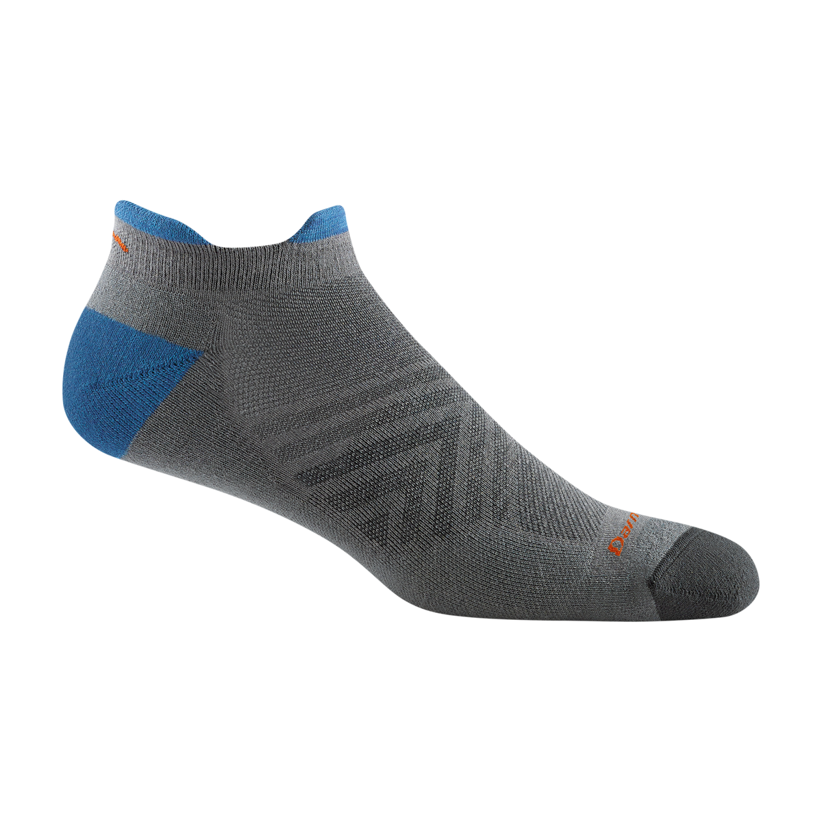 Darn Tough Men's Coolmax Run No Show Tab Ultra-Lightweight Running Sock Gray
