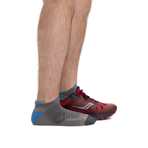 Darn Tough Men's Coolmax Run No Show Tab Ultra-Lightweight Running Sock Gray