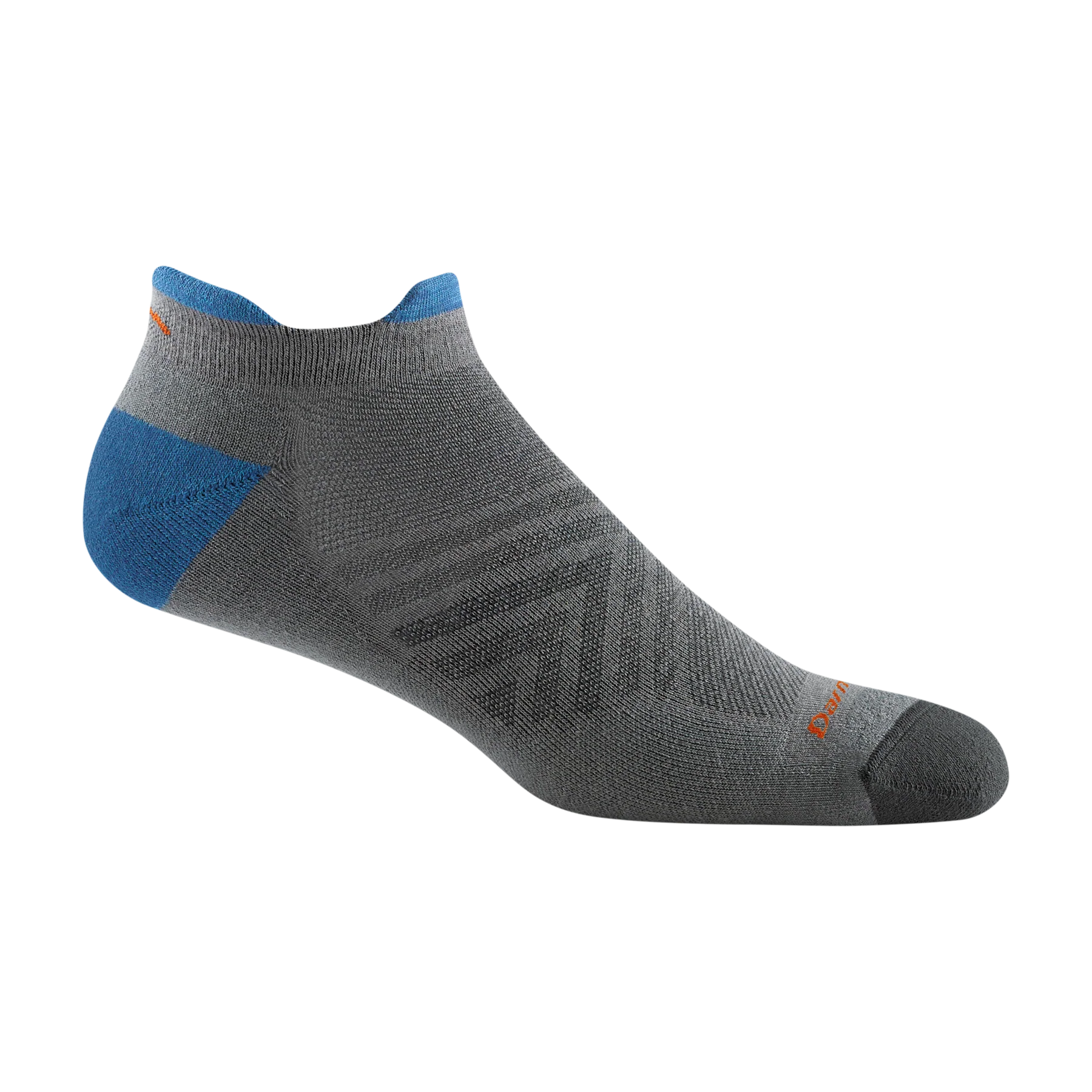 DT Coolmax® Run No Show Tab Ultra-Lightweight Running Sock with Cushion Style #1054 - Gray
