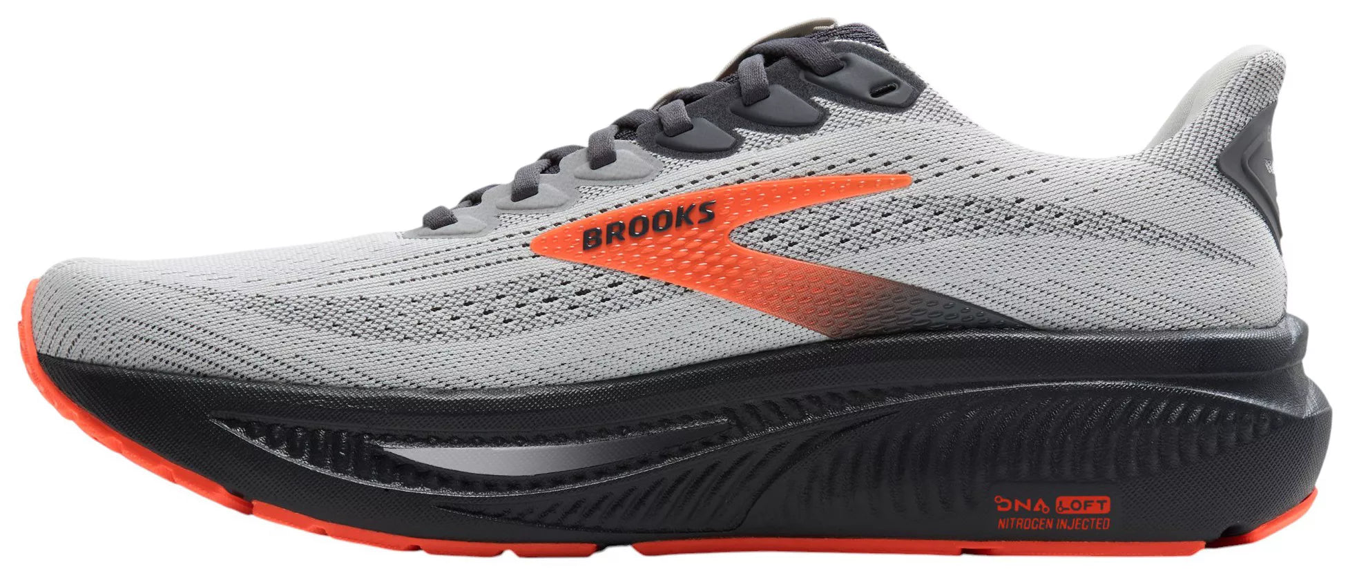 Men's - Brooks Ghost 17 - Oyster Mushroom/Orange/Ebony
