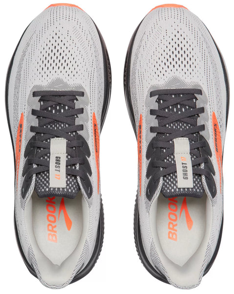 Men's - Brooks Ghost 17 - Oyster Mushroom/Orange/Ebony