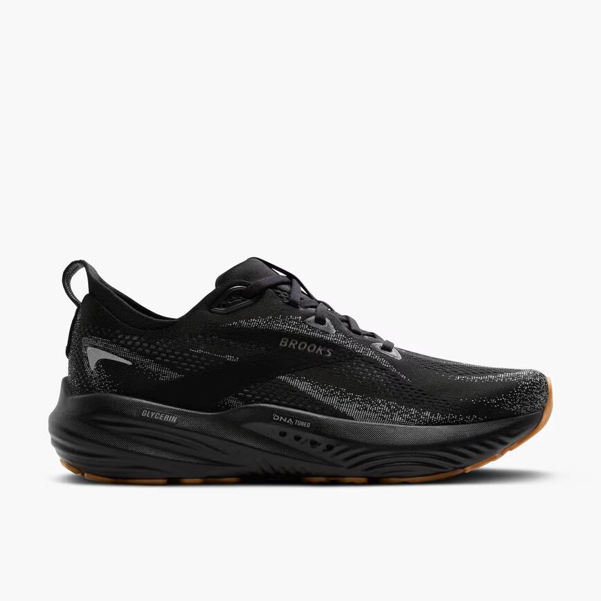 Men's - Brooks Glycerin 22 - Black/Primer Grey/Biscuit