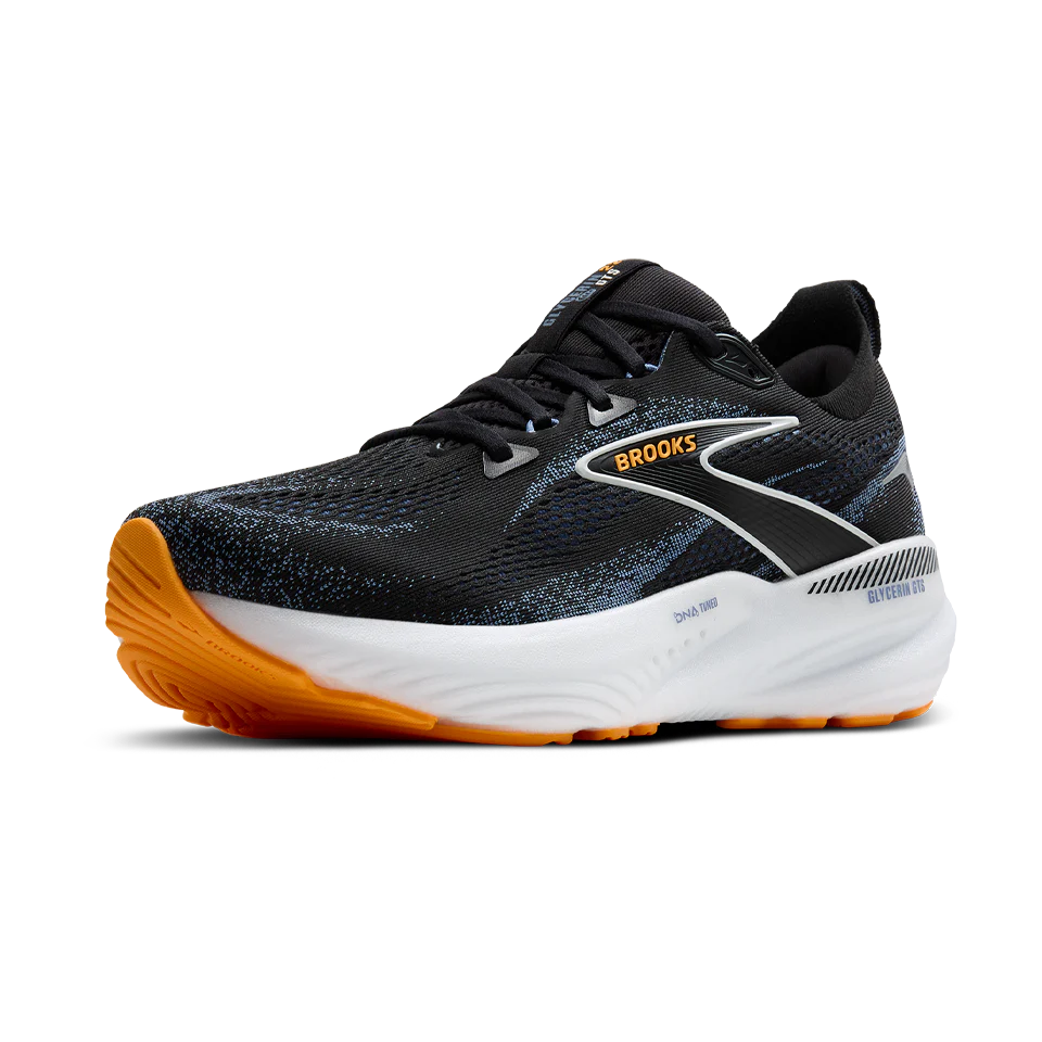 Men's - Brooks Glycerin GTS 22 - Black/Country Blue/Orange Pop