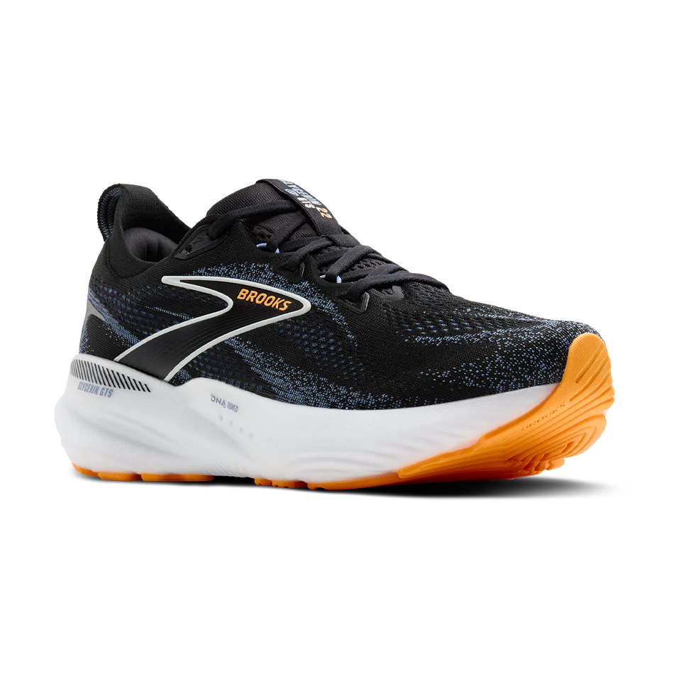 Men's - Brooks Glycerin GTS 22 - Black/Country Blue/Orange Pop