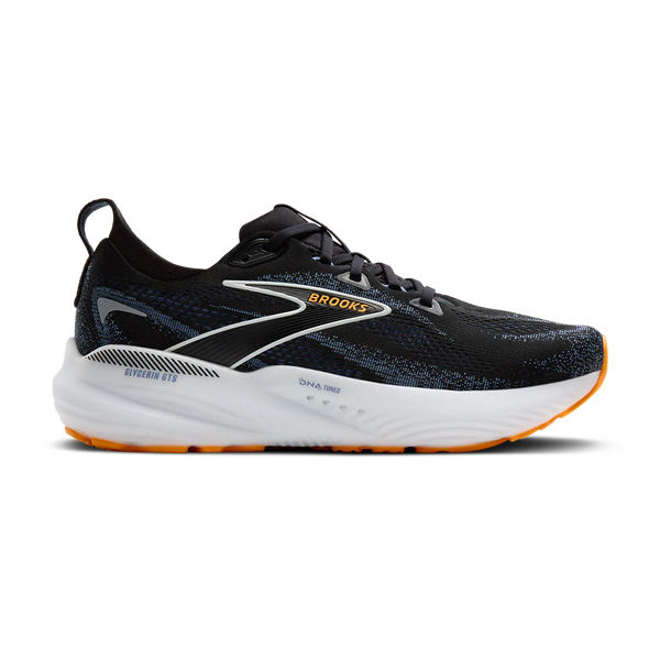 Men's - Brooks Glycerin GTS 22 - Black/Country Blue/Orange Pop