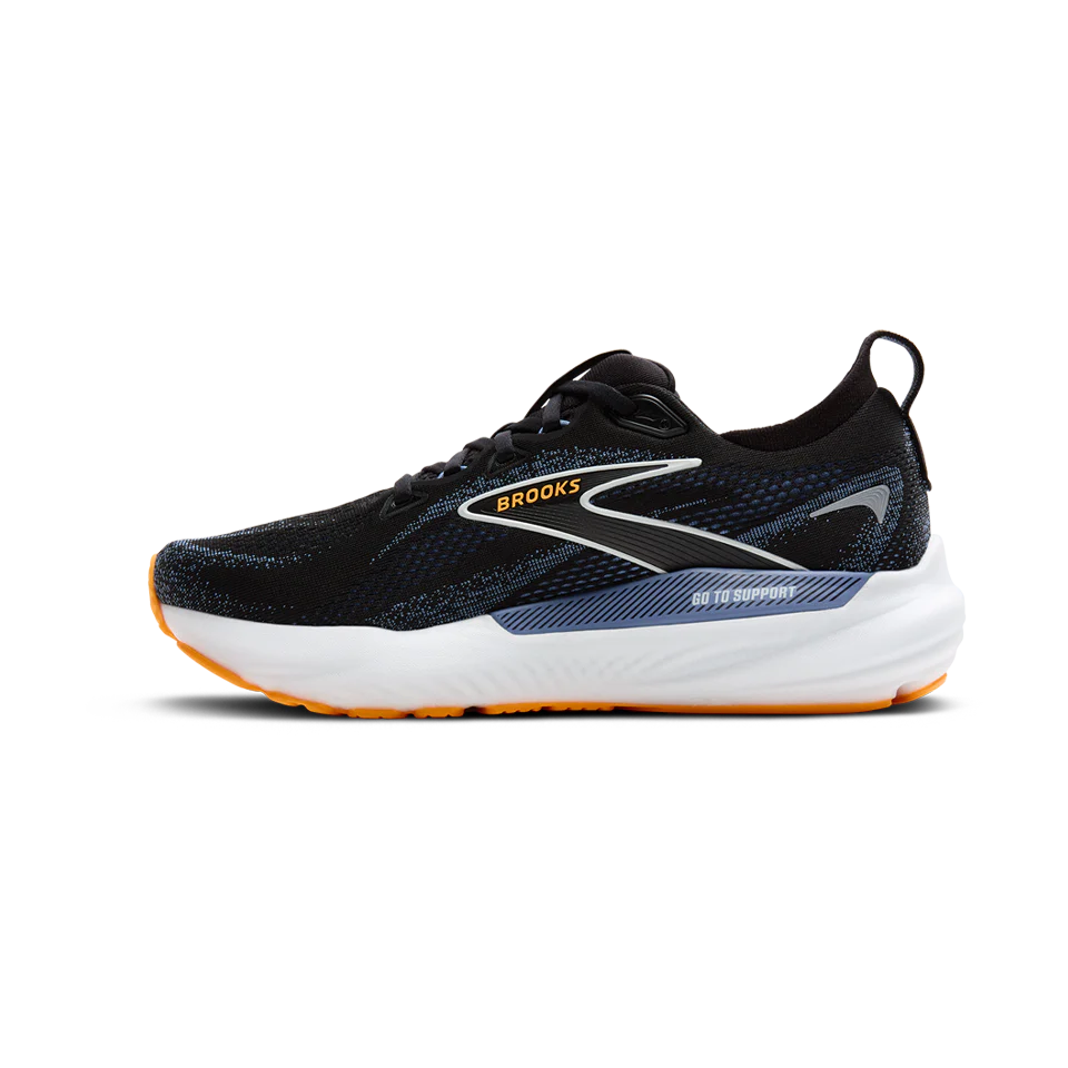 Men's - Brooks Glycerin GTS 22 - Black/Country Blue/Orange Pop