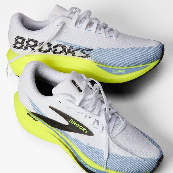 Brooks Men's Ghost Amp White/Blue/Nightlife