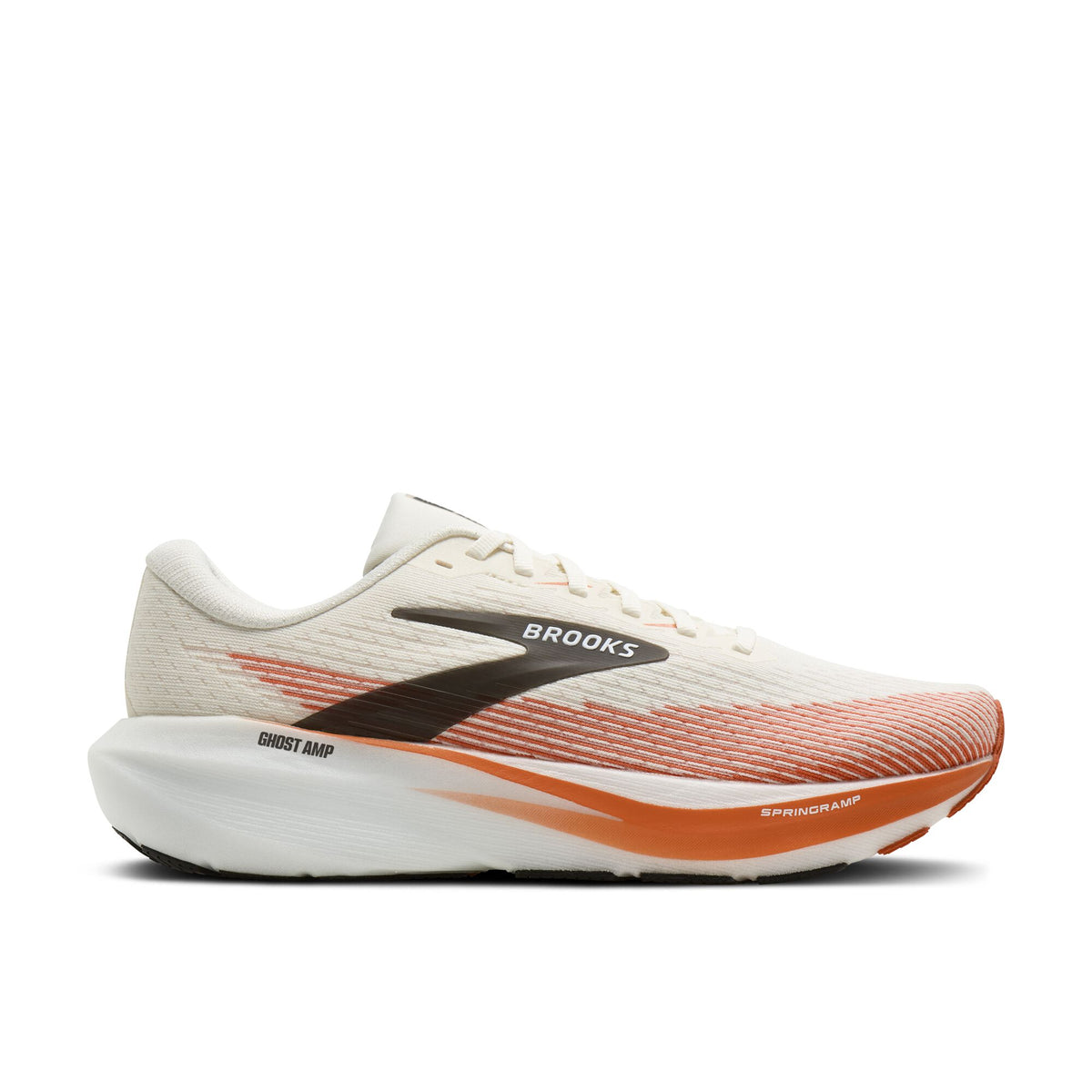 Brooks Men's Ghost Amp White/Tigerlily/Black