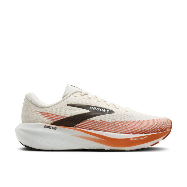 Brooks Men's Ghost Amp White/Tigerlily/Black