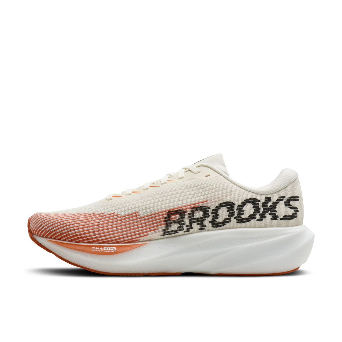 Brooks Men's Ghost Amp White/Tigerlily/Black