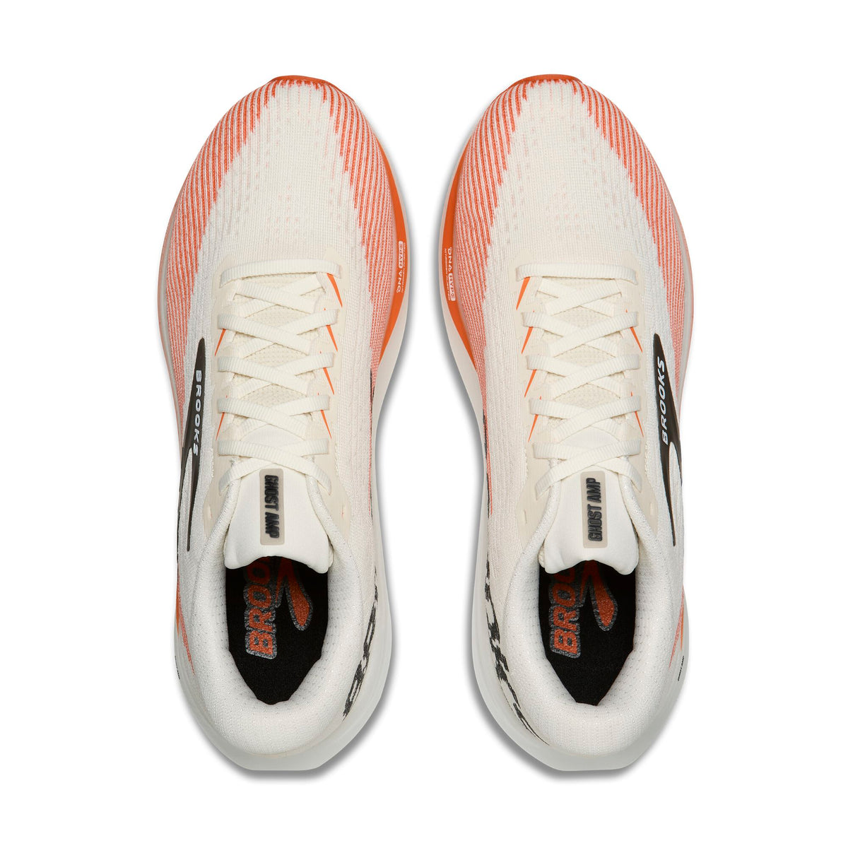 Brooks Men's Ghost Amp White/Tigerlily/Black
