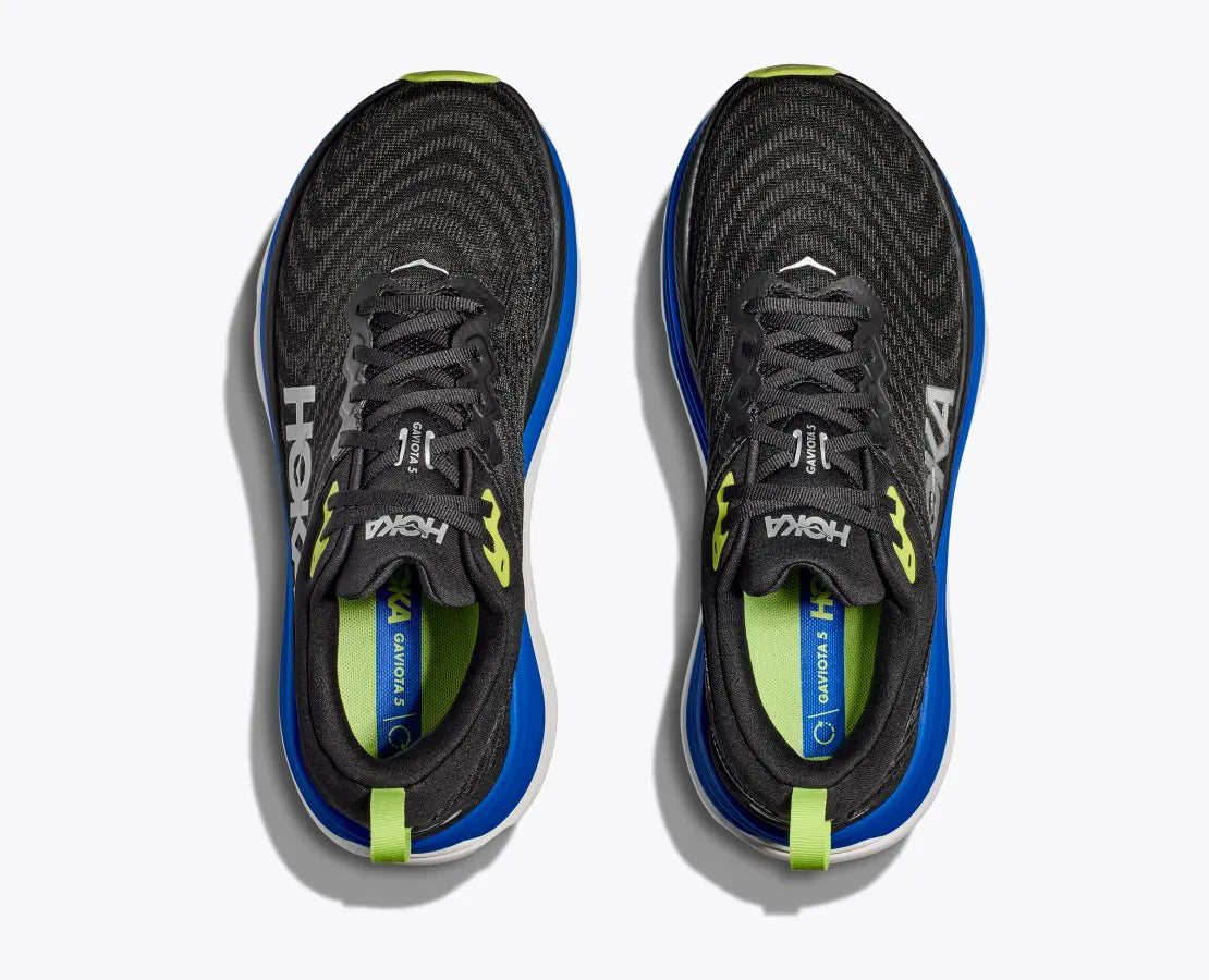 Men's - HOKA Gaviota 5 - Black/Electric Cobalt