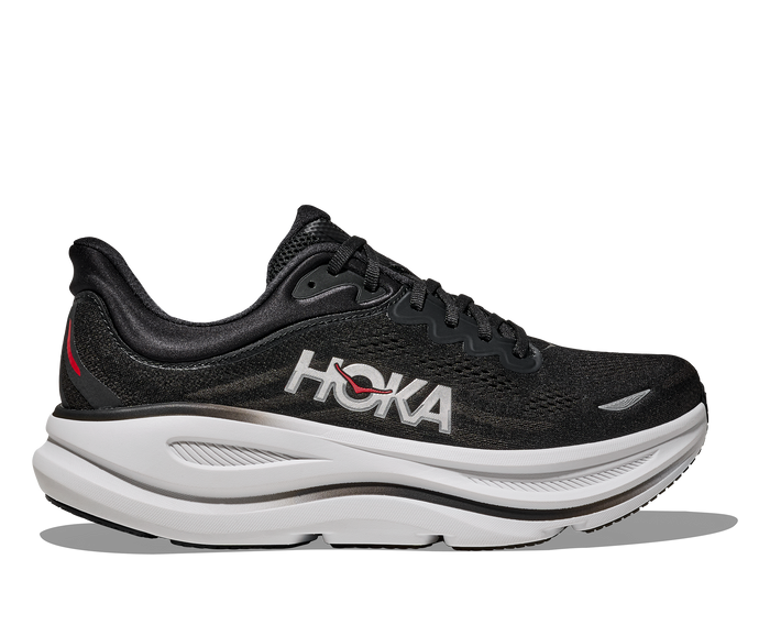 Men's - HOKA Bondi 9 - BLACK / VERMILLION