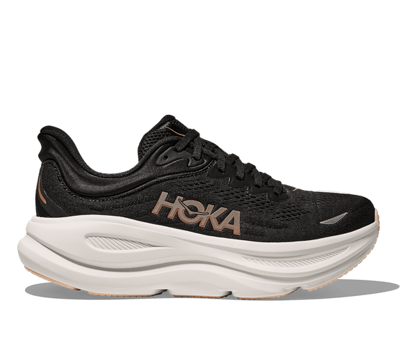Women's - HOKA Bondi 9 - Black/Rose Gold