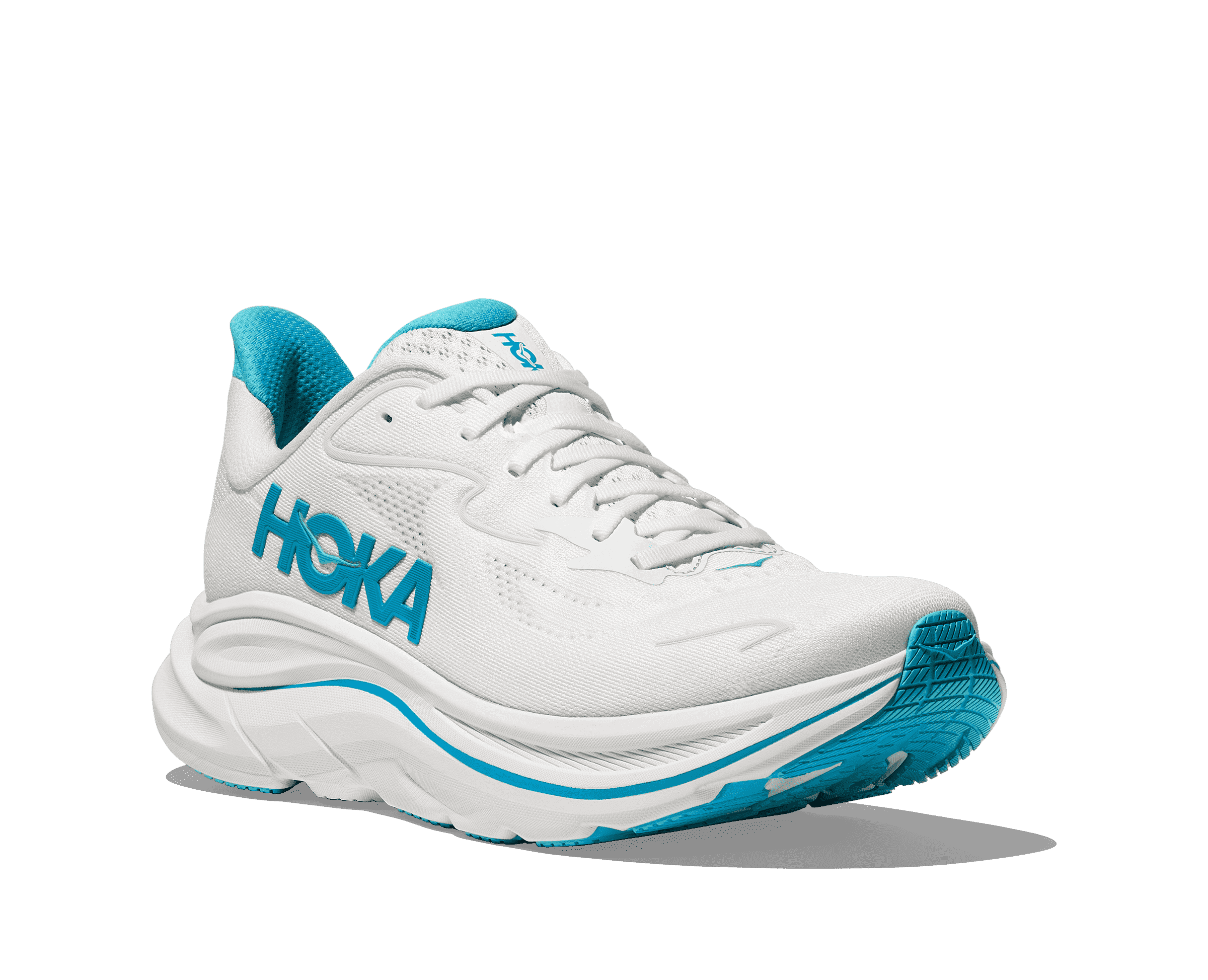 Men's - HOKA Clifton 10 - White/Skyward Blue