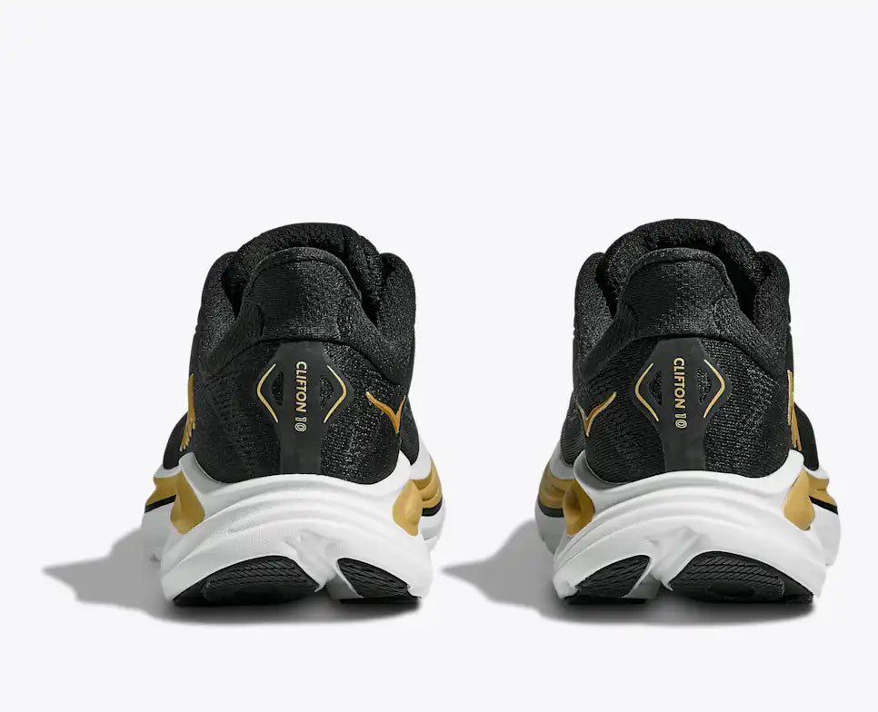 Women's - HOKA Clifton 10 - Black/Gold