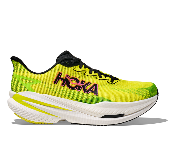 HOKA Men's Mach X 3 White/Neon Tangerine