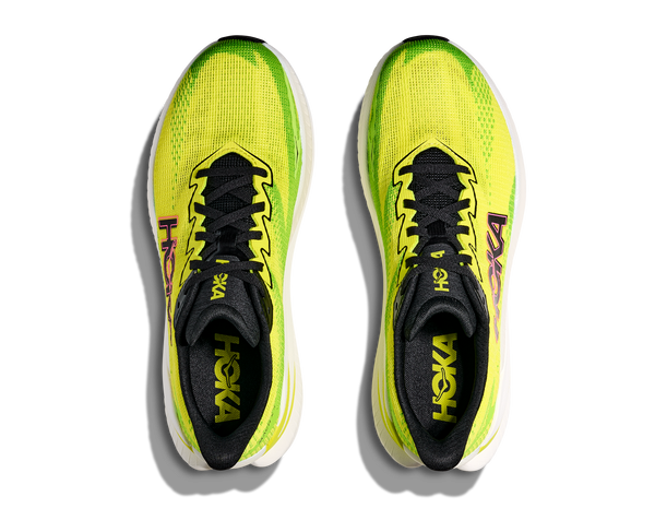 HOKA Men's Mach X 3 White/Neon Tangerine