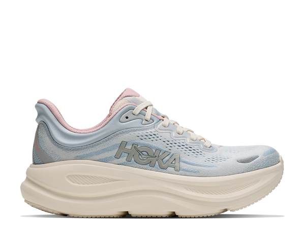 HOKA Women's Bondi 9 Glimmers: Alabaster/Mineral Blue