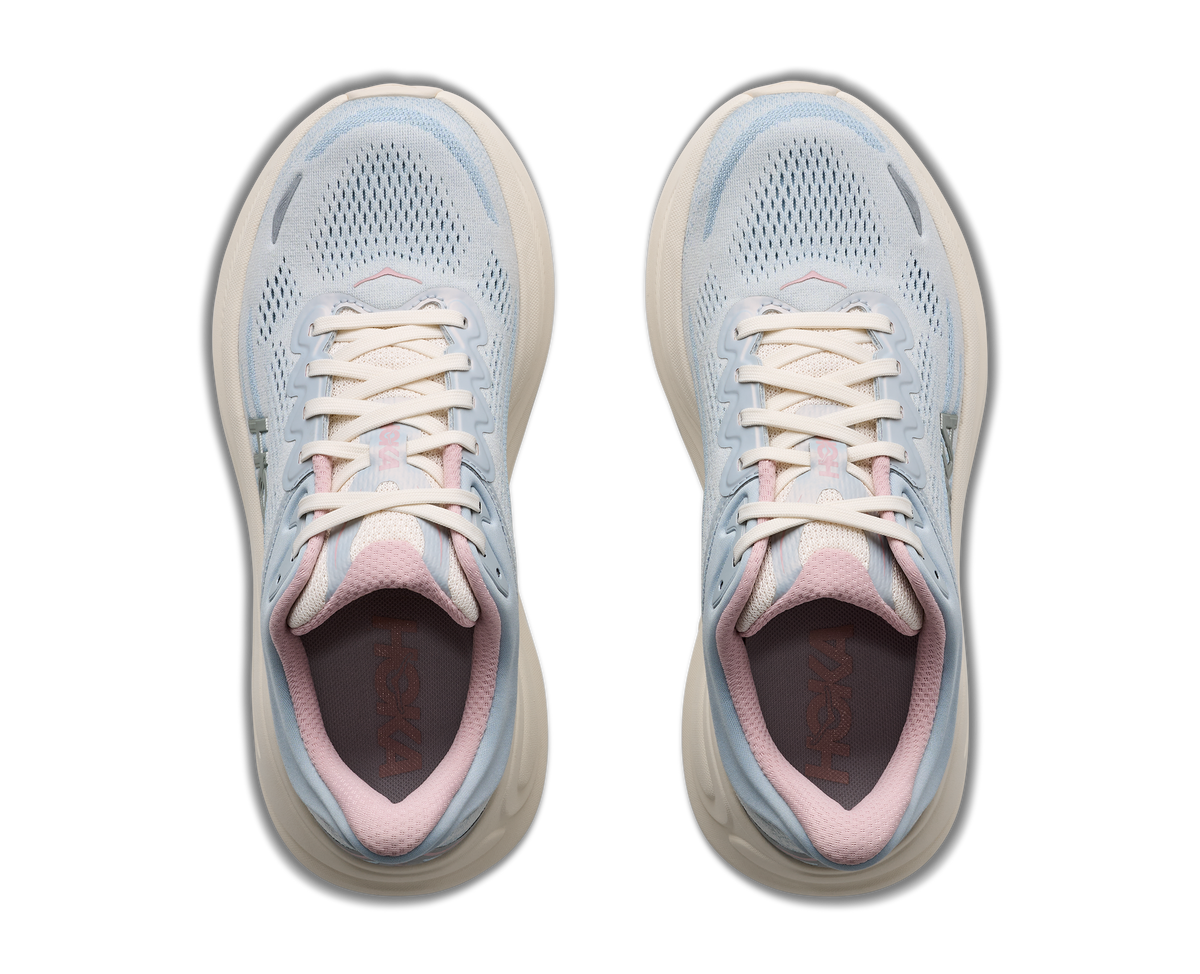 HOKA Women's Bondi 9 Glimmers: Alabaster/Mineral Blue