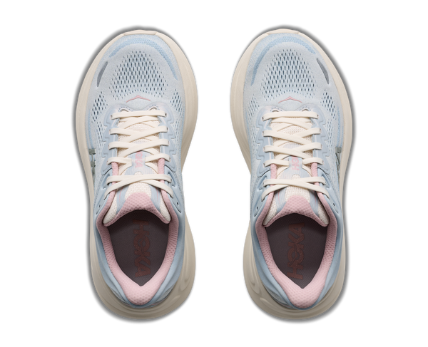 HOKA Women's Bondi 9 Glimmers: Alabaster/Mineral Blue