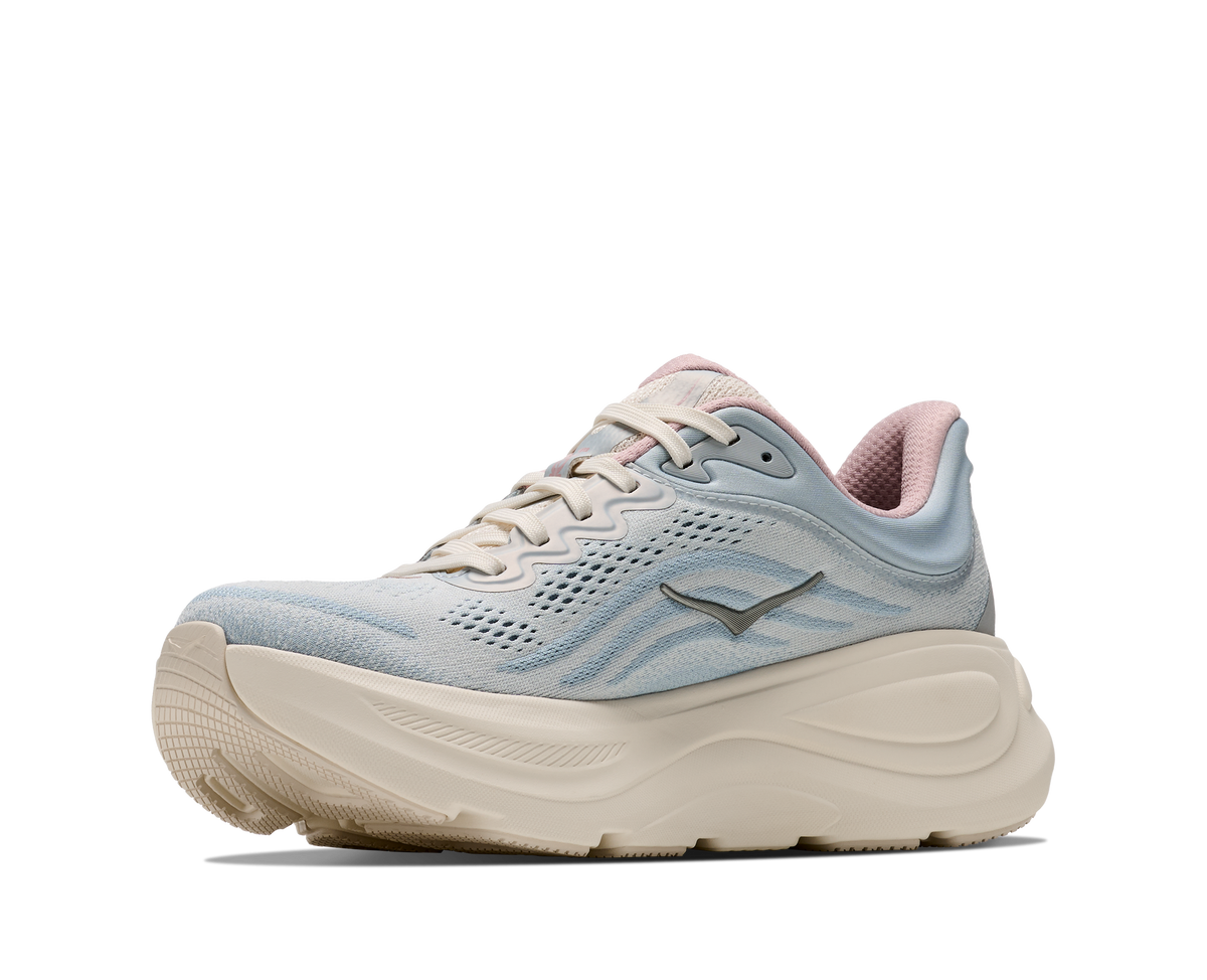 HOKA Women's Bondi 9 Glimmers: Alabaster/Mineral Blue