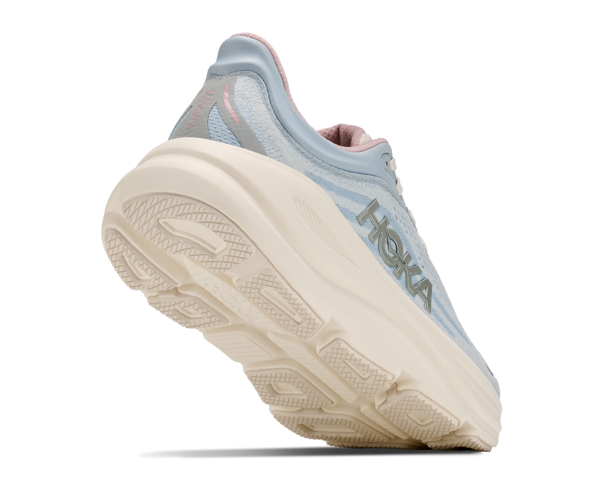 HOKA Women's Bondi 9 Glimmers: Alabaster/Mineral Blue