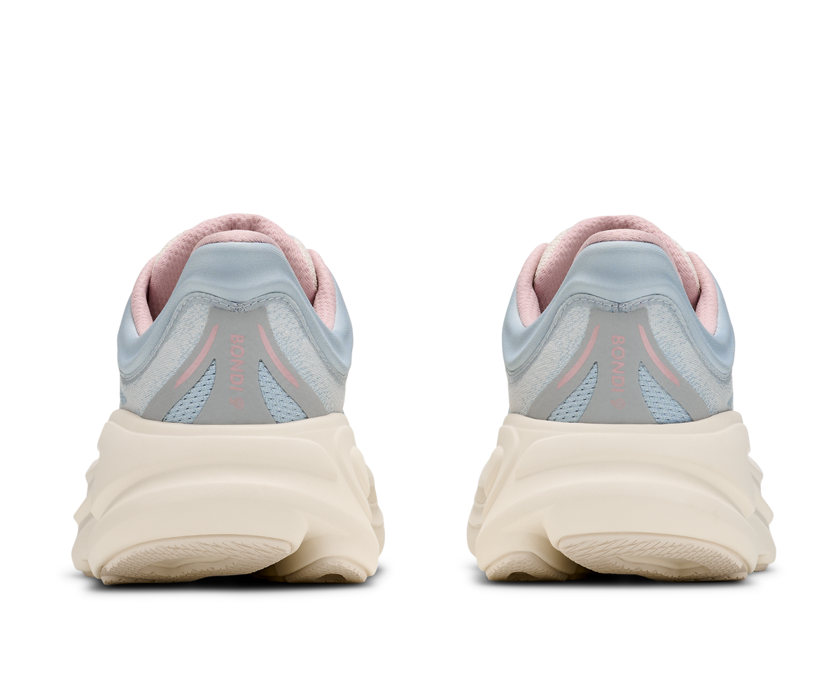 HOKA Women's Bondi 9 Glimmers: Alabaster/Mineral Blue