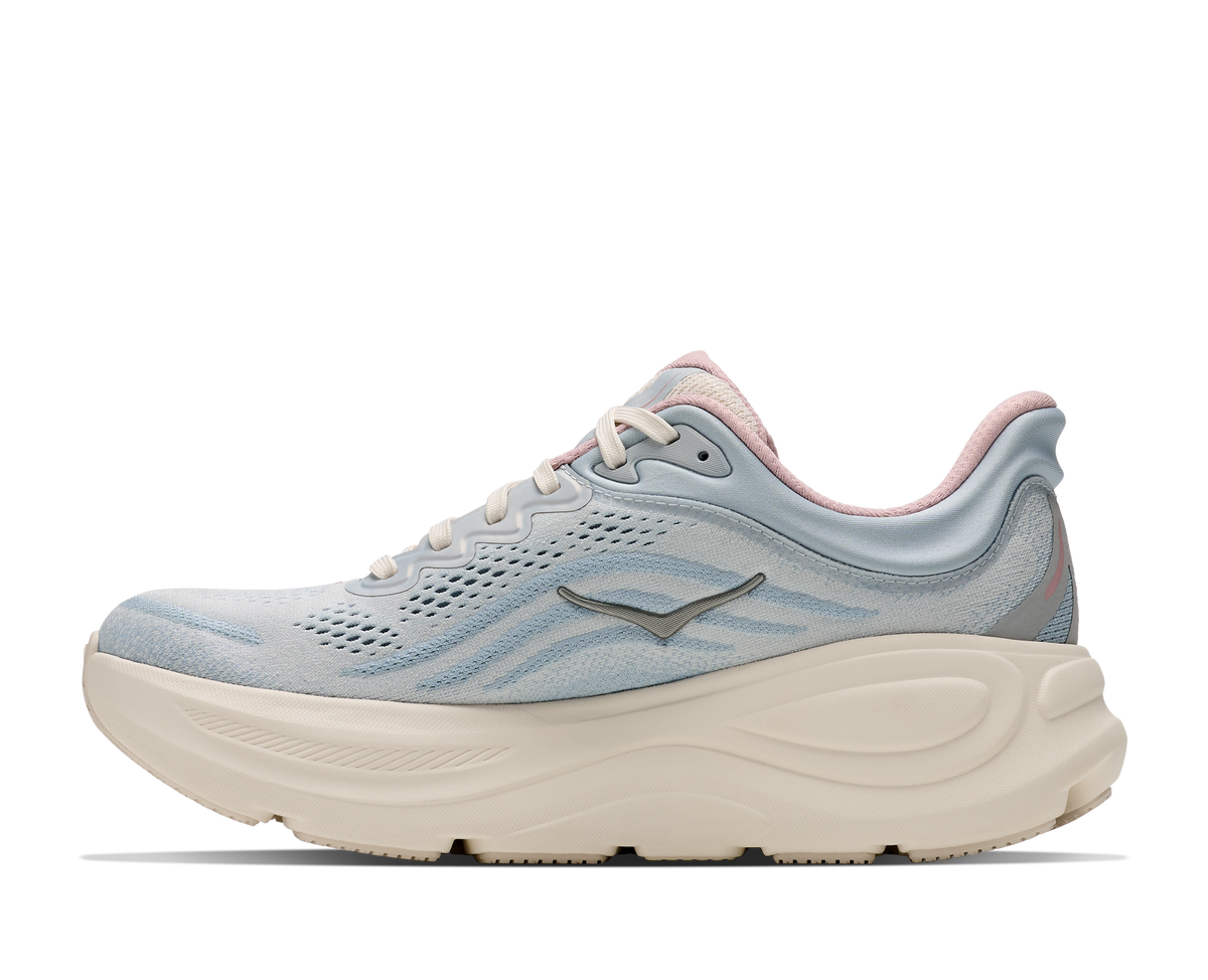 HOKA Women's Bondi 9 Glimmers: Alabaster/Mineral Blue