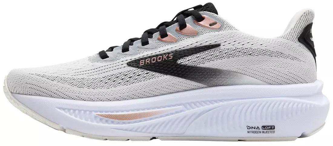 Women's - Brooks Ghost 17 - White/Black/Rose Gold