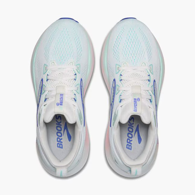 Women's - Brooks Glycerin 22 - White/Limpet Shell/Amparo Blue