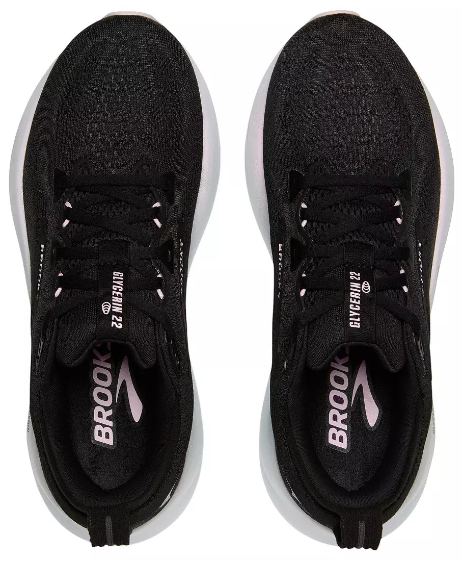 Women's - Brooks Glycerin 22 - Black/Orchid Ice/White