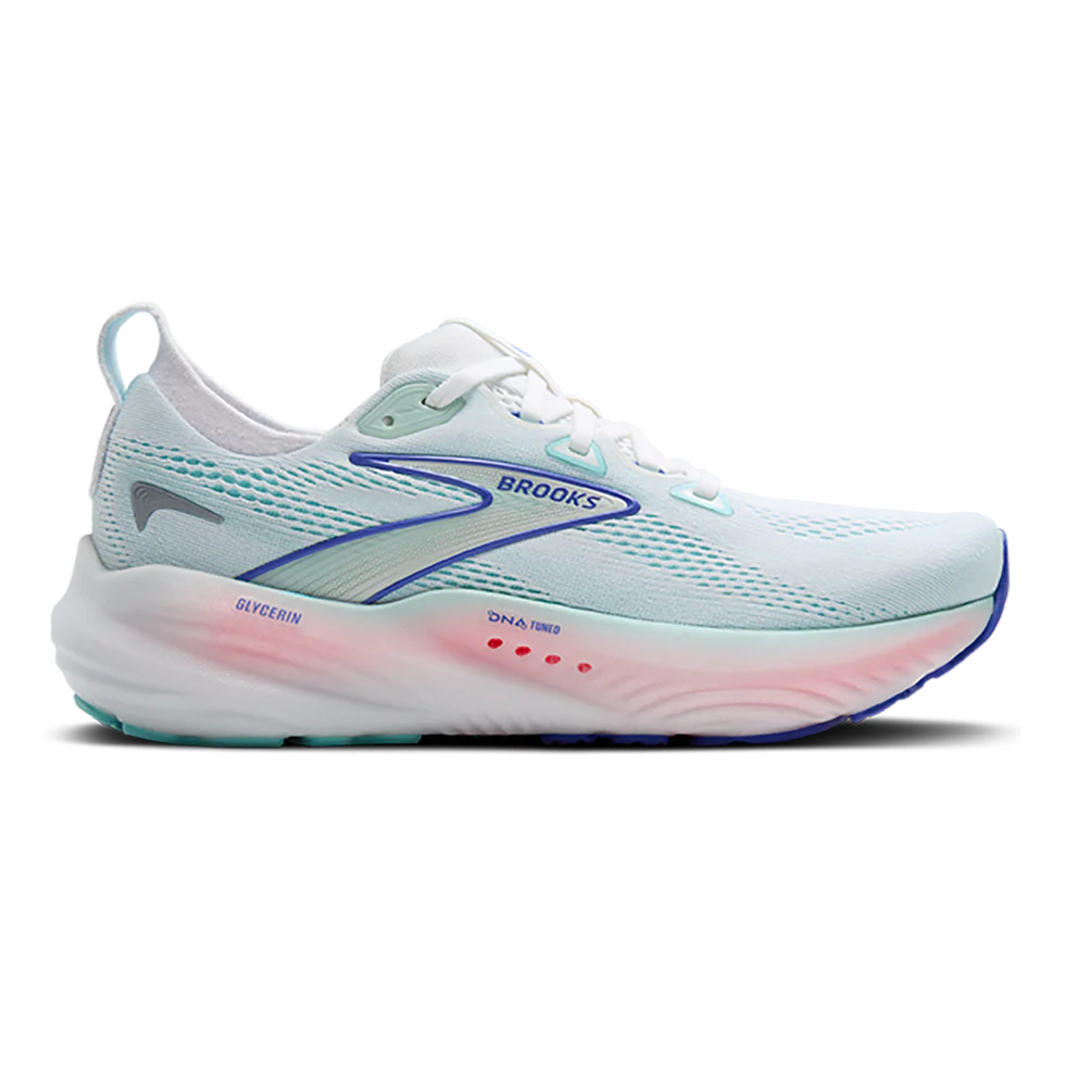 Women's - Brooks Glycerin 22 - White/Limpet Shell/Amparo Blue