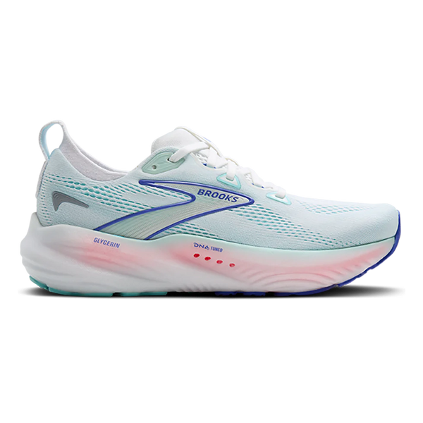 Women's - Brooks Glycerin 22 - White/Limpet Shell/Amparo Blue