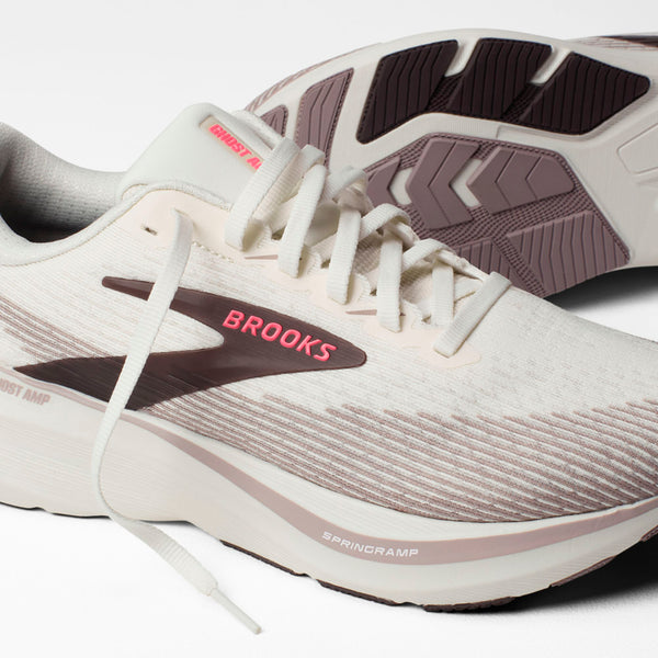 Brooks Women's Ghost Amp Arctic Wolf/Dove/Pink