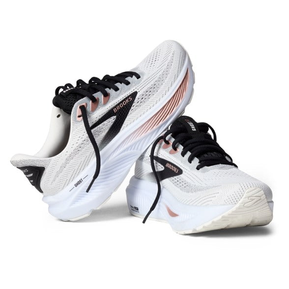 Women's - Brooks Ghost 17 - White/Black/Rose Gold