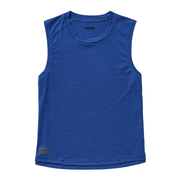 Women's - Janji Repeat Merino Muscle Tank - Sapphire