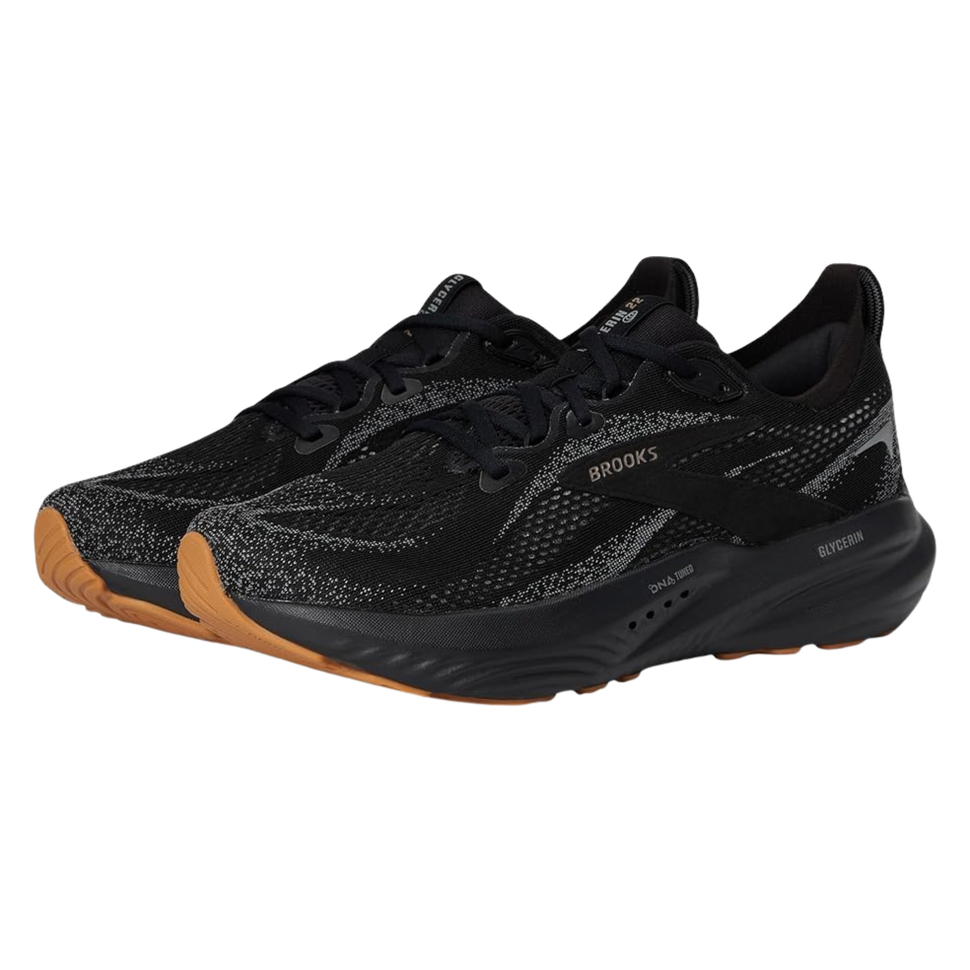 Men's - Brooks Glycerin GTS 22 - Black/Primer Grey/Biscuit