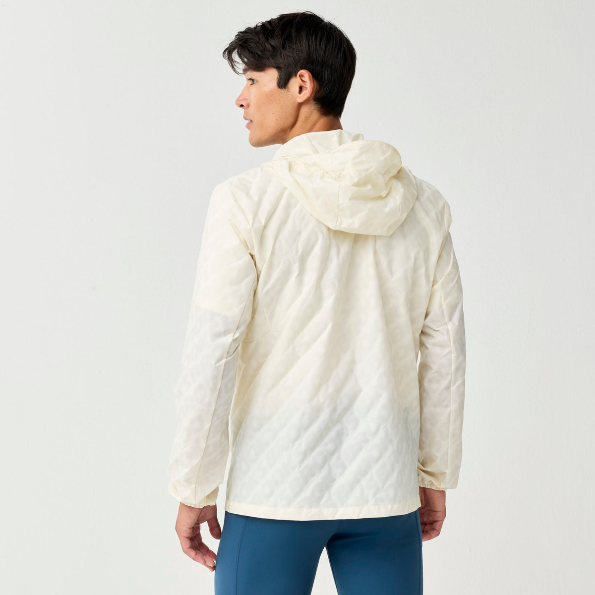 Brooks Men's Canopy Reflective Jacket Reflective Wordmark Bone