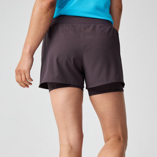 Brooks Women's High Point 3" 2-in-1 Short 2.0 Dark Russet