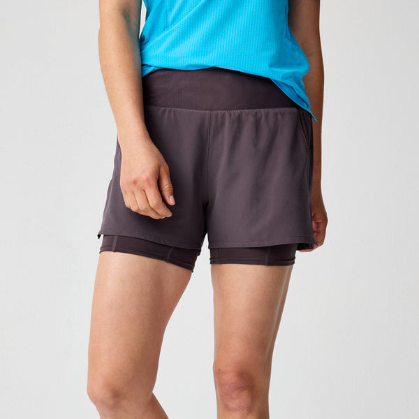 Brooks Women's High Point 3" 2-in-1 Short 2.0 Dark Russet