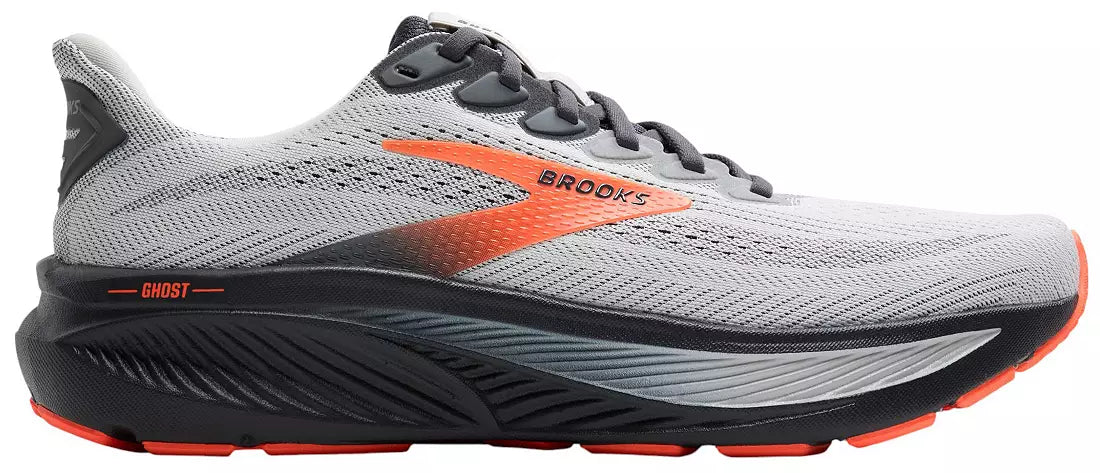 Men's - Brooks Ghost 17 - Oyster Mushroom/Orange/Ebony