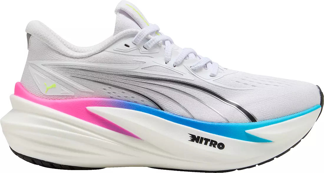 Women's - Puma MagMax Nitro 2 - White/Ultra Blue/Poison Pink